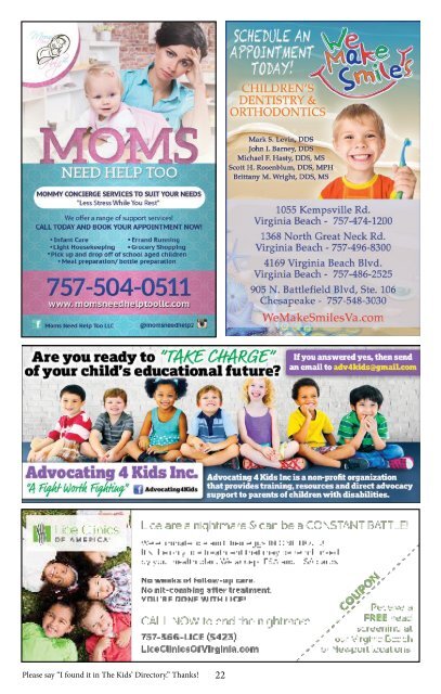 Hampton Roads Kids' Directory May 2017