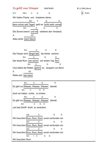 35 SANTIANO_Es gibt nur Wasser   In Em  0.Bund