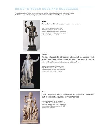 Guide to Roman Gods and Goddesses - American Federation of Arts