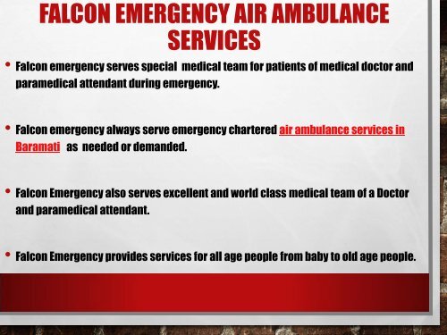 Immediate Air Ambulance Services in Aurangabad and Baramati