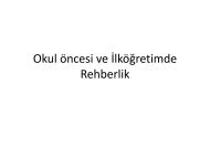 Okulöncesi ve İlköğretimde Rehberlik