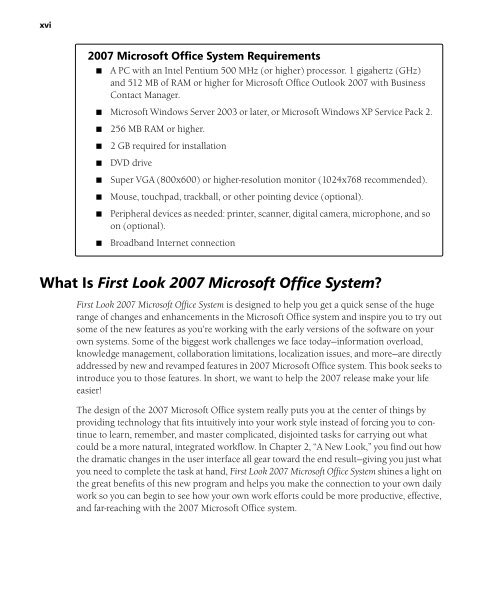 Microsoft Press First Look 2007 Microsoft Office System