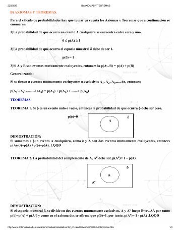 B) AXIOMAS Y TEOREMAS