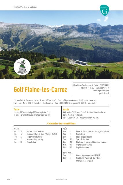 Golfs des Alpes 2017