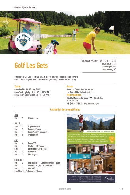 Golfs des Alpes 2017