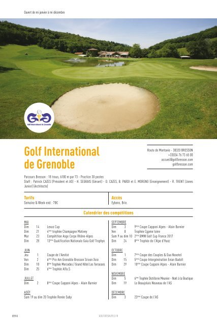 Golfs des Alpes 2017