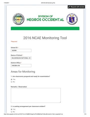 2016 NCAE Monitoring Tool