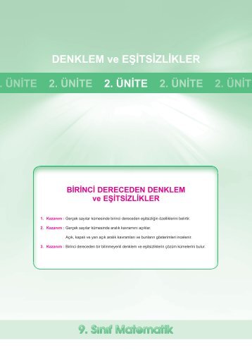 denklem ve eşitsizlikler