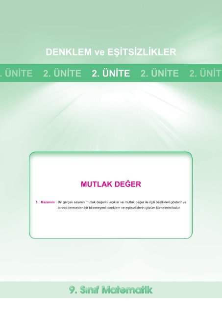 denklem ve eşitsizlikler