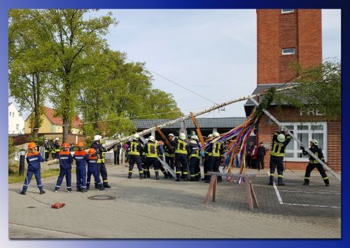 Impressionen vom -Maibaumaufstellen- der Freiwilligen Feuerwehr in Gommern 