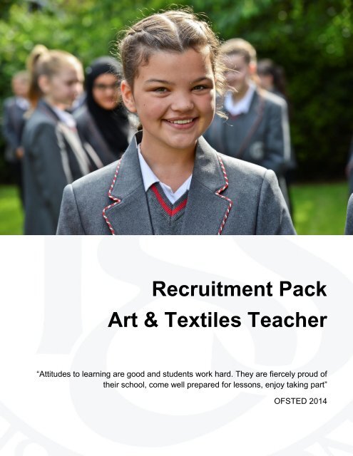 Recruitment Pack - Art &amp; Textiles Teacher April 2017