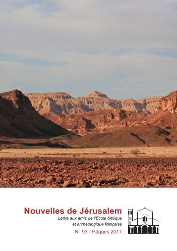 NOUVELLES DE JÉRUSALEM - Pâques 2017