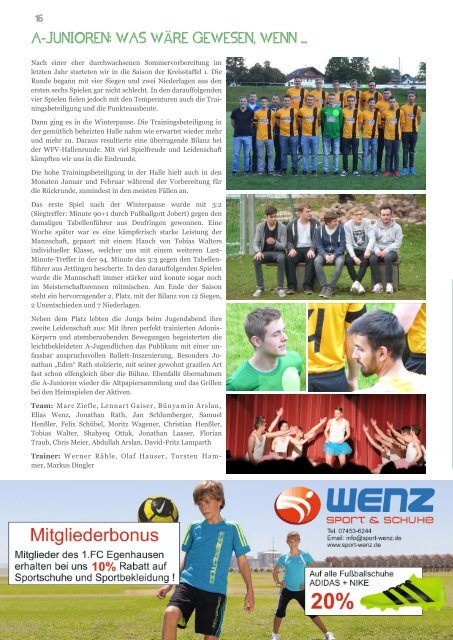 YELLOW | Vereinszeitung 1. FC Egenhausen Juni 2016