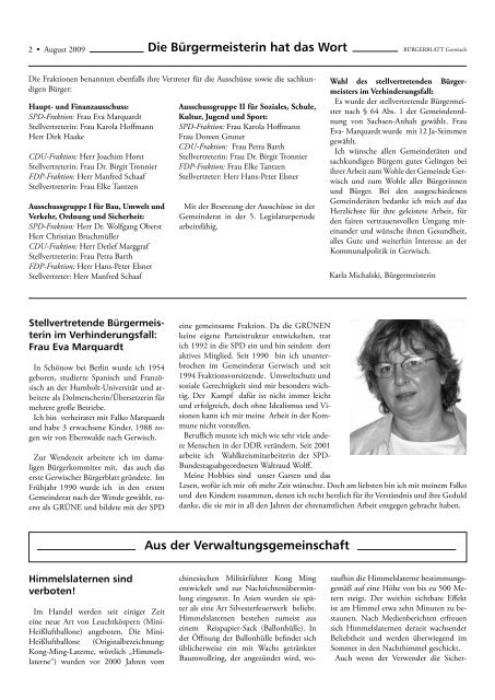 Ausgabe August 2009 - Gerwisch