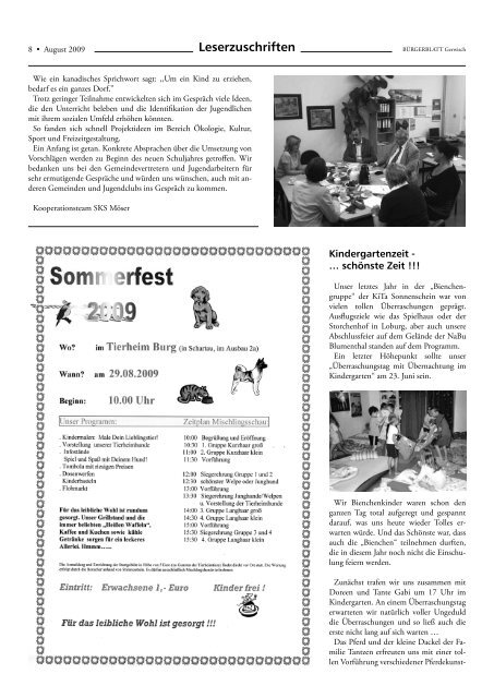 Ausgabe August 2009 - Gerwisch