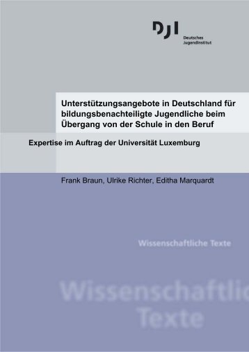 Unterstützungsangebote in Deutschland für bildungsbenachteiligte ...