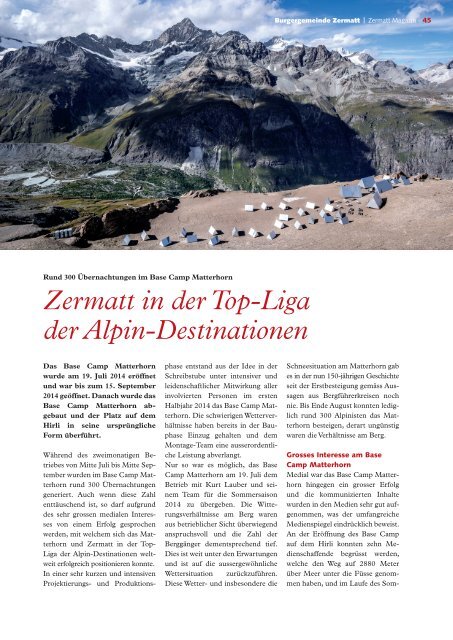 Zermatt Magazin 2015