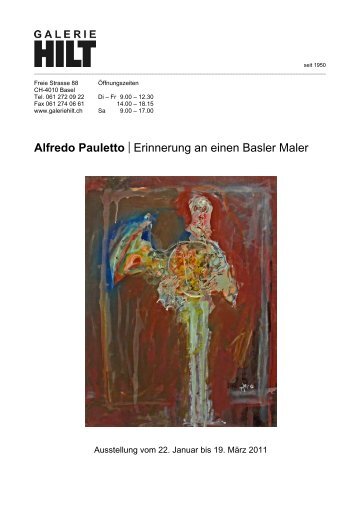 Alfredo Pauletto | Erinnerung an einen Basler Maler - Galerie Hilt