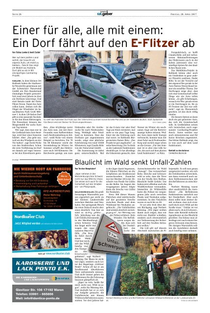 Nordkurier Ratgeber "Fahrt ins Blaue" 