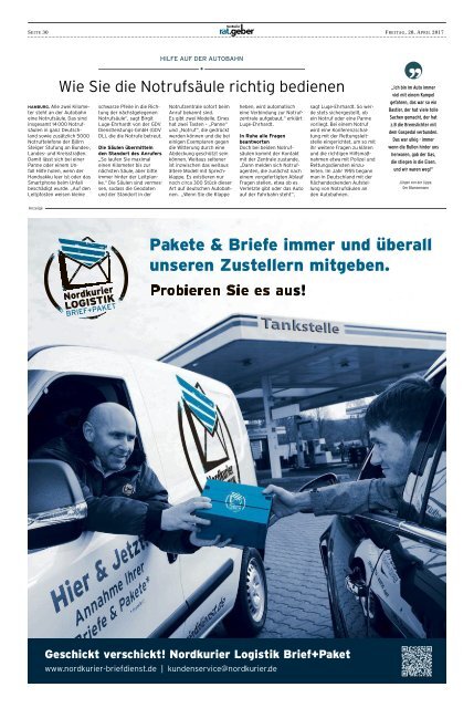 Nordkurier Ratgeber "Fahrt ins Blaue" 