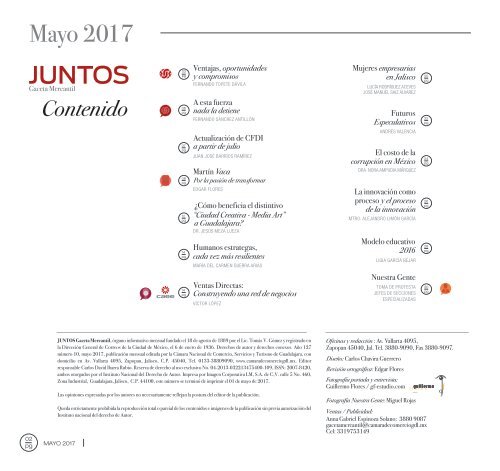 Juntos Gaceta Mercantil - MAYO 2017 