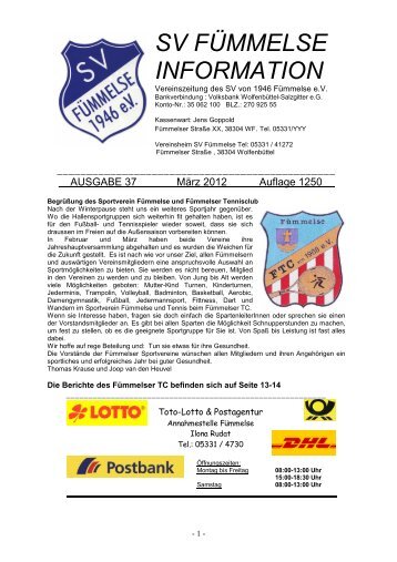 SVF INFO Ausgabe 37 März 2012 V2 - SV Fümmelse - T-Online