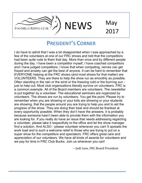 May 2017_FRC_Member_Newsletter