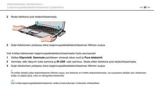 Sony VGN-SR57X - VGN-SR57X Mode d'emploi Finlandais