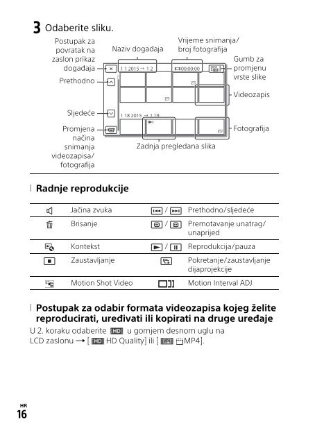 Sony HDR-PJ620 - HDR-PJ620 Istruzioni per l'uso Croato