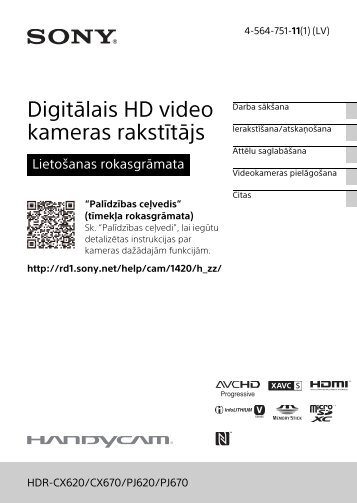 Sony HDR-PJ620 - HDR-PJ620 Istruzioni per l'uso Lettone