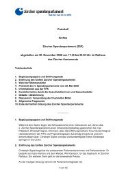 Protokoll fünftes Zürcher Spendenparlament (ZSP) abgehalten am ...
