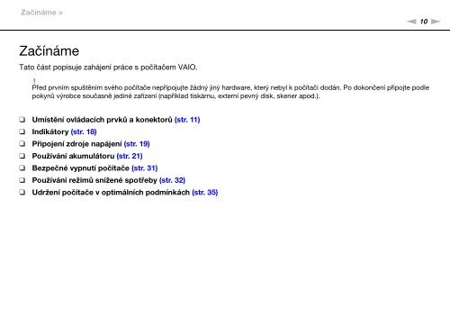 Sony VPCSA4C5E - VPCSA4C5E Istruzioni per l'uso Ceco