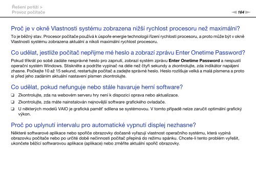 Sony VPCSA4C5E - VPCSA4C5E Istruzioni per l'uso Ceco