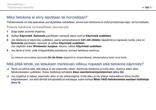 Sony VPCSB1S1E - VPCSB1S1E Mode d'emploi Finlandais