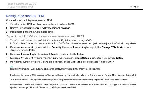 Sony VPCSB1S1E - VPCSB1S1E Mode d'emploi Tch&egrave;que