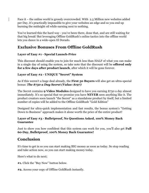 Offline GoldRush Review - MASSIVE $23,800 BONUSES NOW!