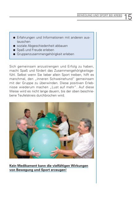 Bewegung und Sport bei Krebs - Klinikum Ingolstadt