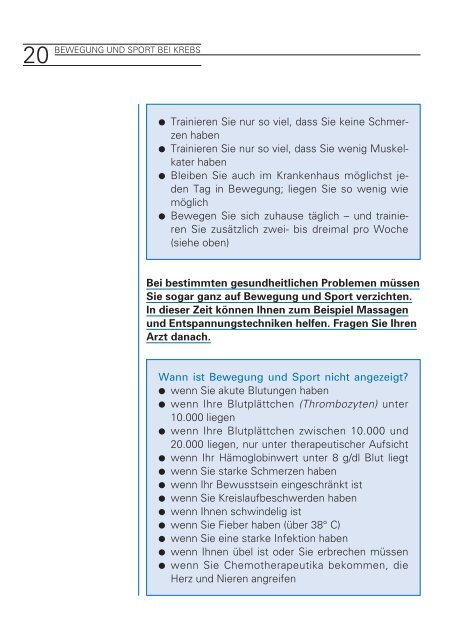 Bewegung und Sport bei Krebs - Klinikum Ingolstadt