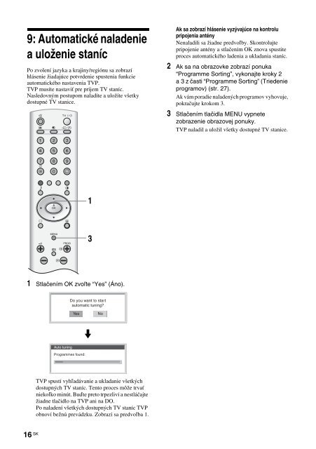 Sony KLV-15SR3E - KLV-15SR3E Istruzioni per l'uso Slovacco