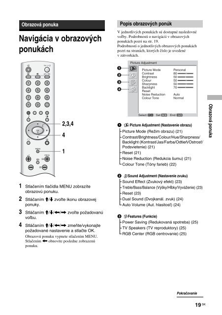 Sony KLV-15SR3E - KLV-15SR3E Istruzioni per l'uso Slovacco