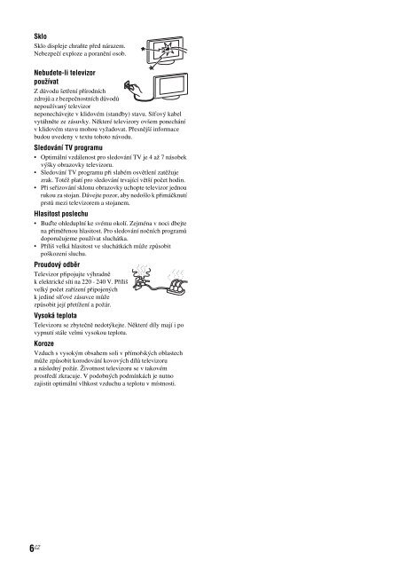 Sony KLV-15SR3E - KLV-15SR3E Istruzioni per l'uso Ceco