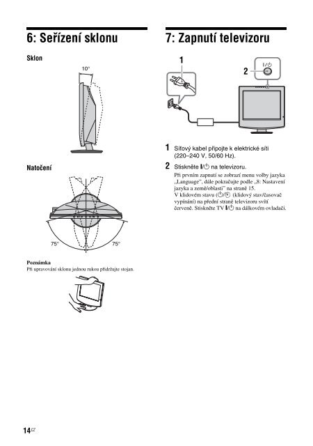 Sony KLV-15SR3E - KLV-15SR3E Istruzioni per l'uso Ceco