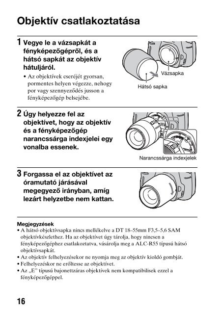 Sony DSLR-A290L - DSLR-A290L Consignes d&rsquo;utilisation Hongrois