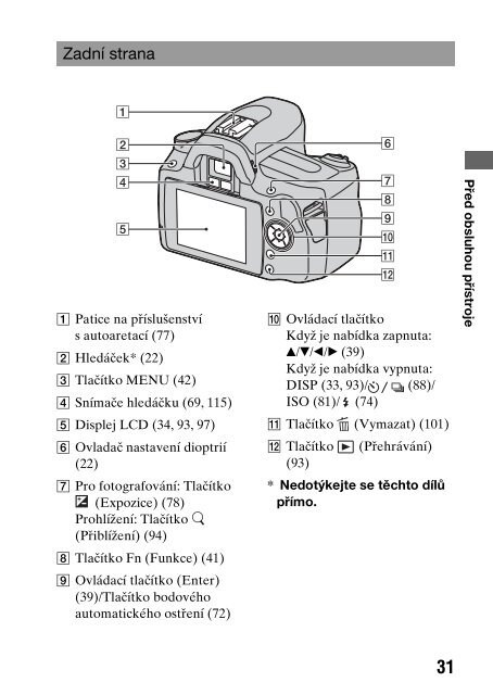 Sony DSLR-A290L - DSLR-A290L Consignes d&rsquo;utilisation Tch&egrave;que