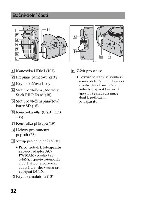 Sony DSLR-A290L - DSLR-A290L Consignes d&rsquo;utilisation Tch&egrave;que