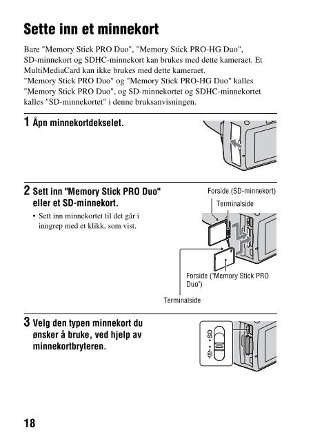 Sony DSLR-A290L - DSLR-A290L Consignes d&rsquo;utilisation Norv&eacute;gien