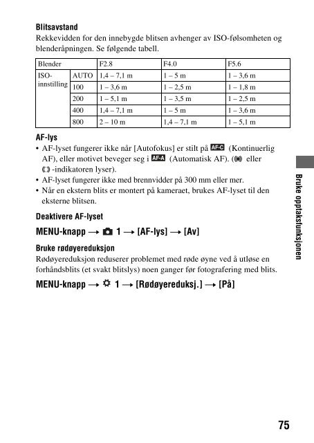 Sony DSLR-A290L - DSLR-A290L Consignes d&rsquo;utilisation Norv&eacute;gien