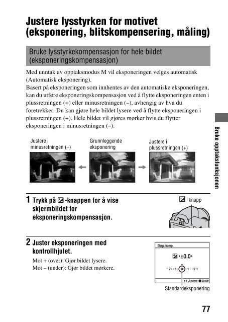 Sony DSLR-A290L - DSLR-A290L Consignes d&rsquo;utilisation Norv&eacute;gien