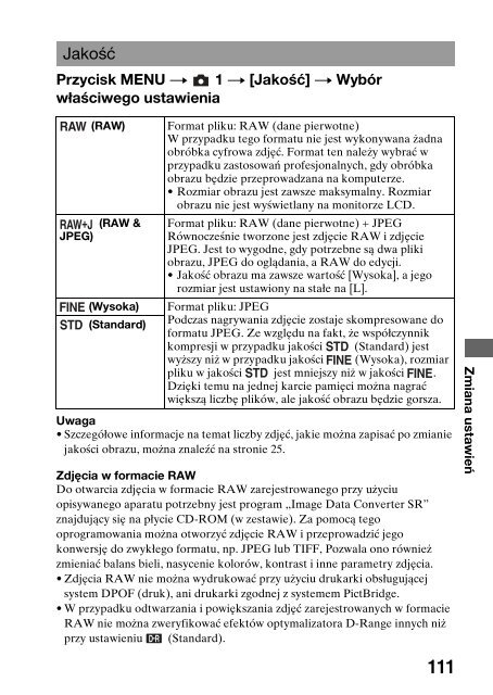 Sony DSLR-A290L - DSLR-A290L Consignes d&rsquo;utilisation Polonais