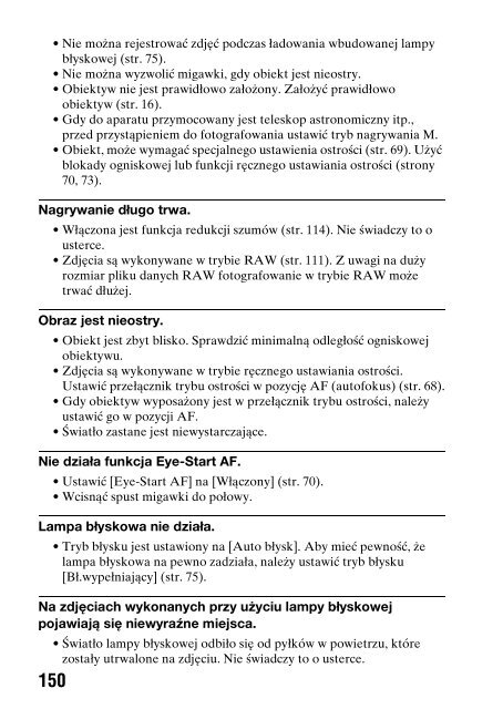 Sony DSLR-A290L - DSLR-A290L Consignes d&rsquo;utilisation Polonais